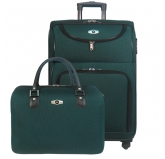 Набор: чемодан + сумочка Borgo Antico. 6088 green 26/18"